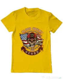 Tricou ADLER barbat Blood sweat and gears Galben