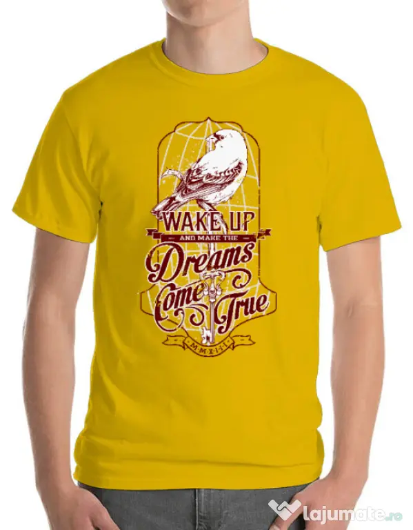 Tricou ADLER barbat Wake up Galben