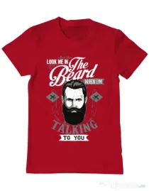 Tricou ADLER barbat Look me in the beard Rosu