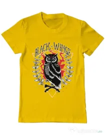 Tricou ADLER barbat Black wings Galben