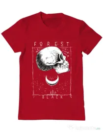 Tricou ADLER barbat Forest Black Rosu
