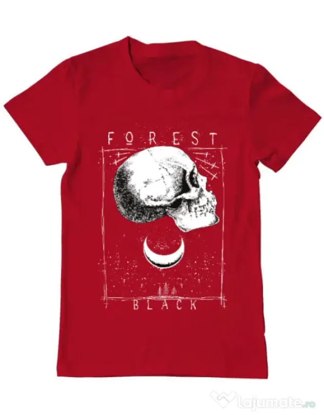 Tricou ADLER barbat Forest Black Rosu
