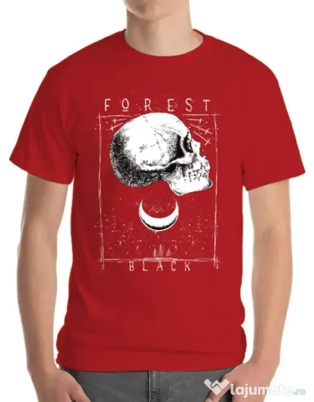 Tricou ADLER barbat Forest Black Rosu