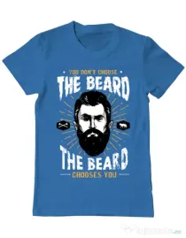 Tricou ADLER barbat The beard choice Albastru azuriu