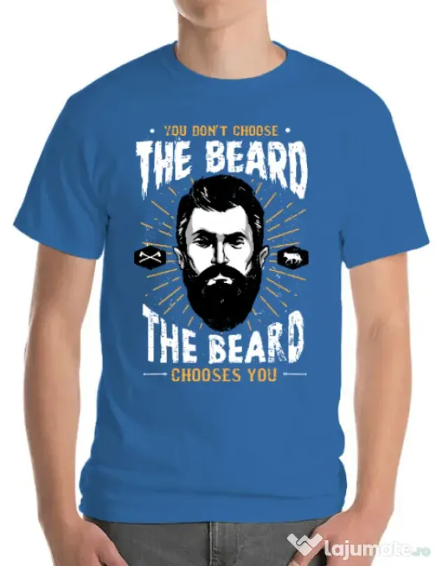 Tricou ADLER barbat The beard choice Albastru azuriu