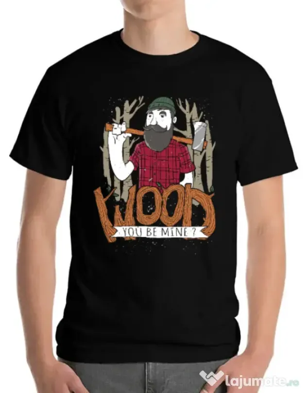 Tricou ADLER barbat Wood you be mine Negru