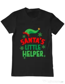 Tricou ADLER barbat Santas little helper Negru
