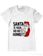 Tricou ADLER barbat Santa is your homie Alb