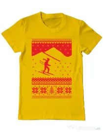 Tricou ADLER barbat Ski trip Galben