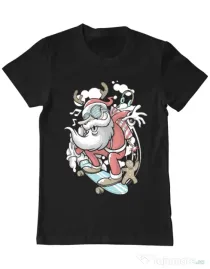 Tricou ADLER barbat Skater Santa Negru