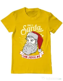 Tricou ADLER barbat Only santa can judge me Galben