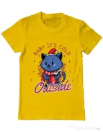 Tricou ADLER barbat Its cold outside Galben