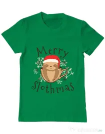 Tricou ADLER barbat Merry slothmas Verde mediu
