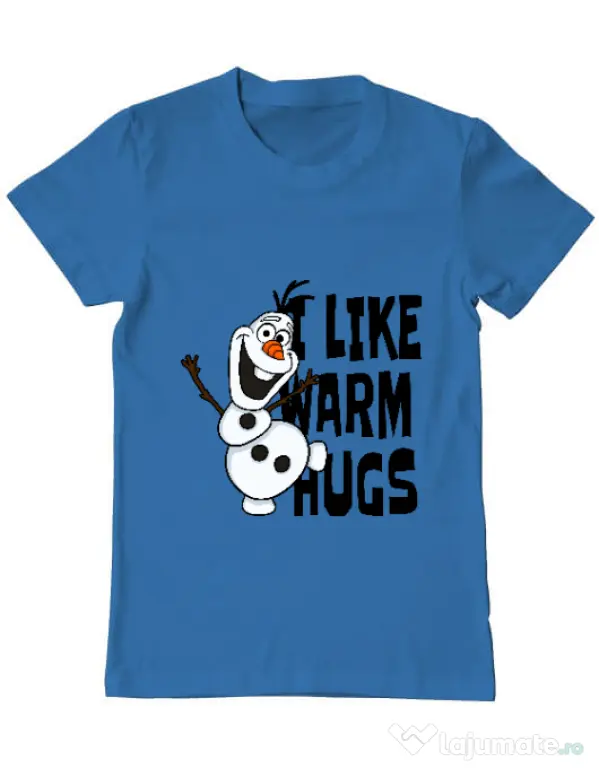 Tricou ADLER barbat I like warm hugs Albastru azuriu