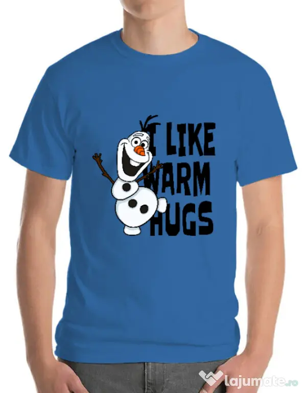 Tricou ADLER barbat I like warm hugs Albastru azuriu