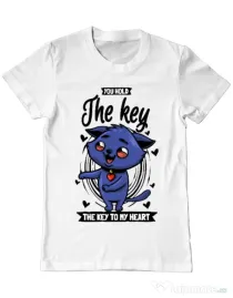 Tricou ADLER barbat You hold the key Alb