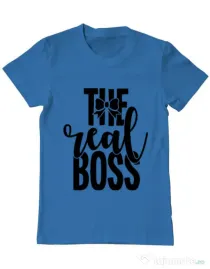 Tricou ADLER barbat The real boss Albastru azuriu