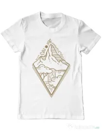 Tricou ADLER barbat Mountain waterfall Alb