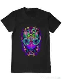 Tricou ADLER barbat Flower helmet Negru