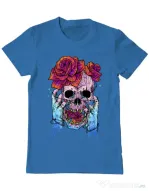 Tricou ADLER barbat Hand skull Albastru azuriu