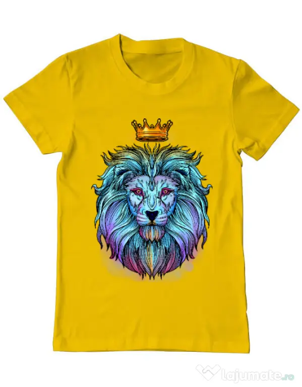 Tricou ADLER barbat Lion king Galben