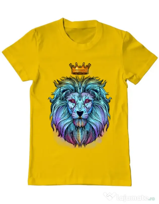 Tricou ADLER barbat Lion king Galben