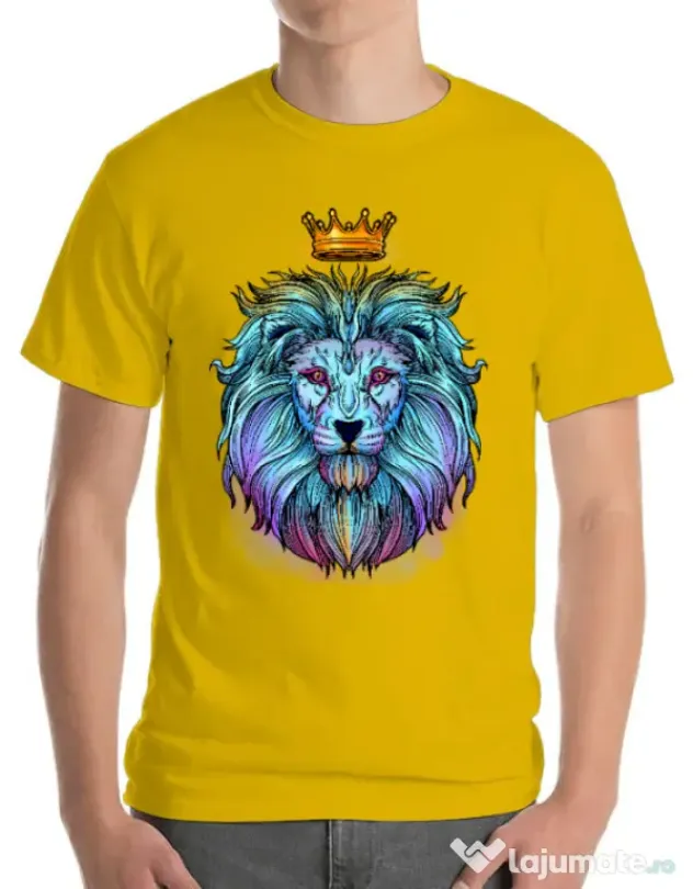 Tricou ADLER barbat Lion king Galben