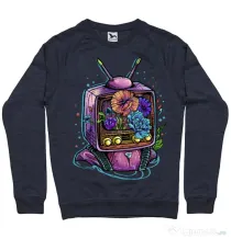 Bluza ADLER barbat Flower television Denim inchis