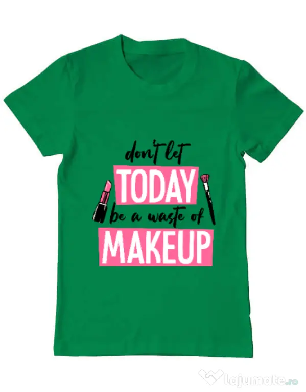 Tricou ADLER barbat A waste of makeup Verde mediu