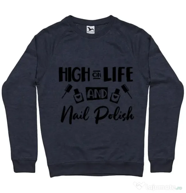 Bluza ADLER barbat High on life Denim inchis