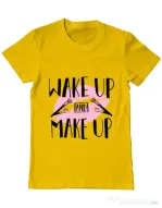 Tricou ADLER barbat Wake up and make up Galben