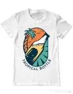 Tricou ADLER barbat Tropical bottle Alb