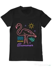 Tricou ADLER barbat Flamingo endless summer Negru