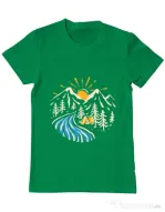 Tricou ADLER barbat Camp river Verde mediu