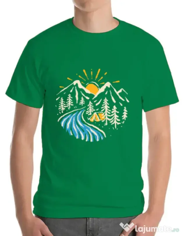 Tricou ADLER barbat Camp river Verde mediu