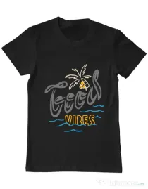 Tricou ADLER barbat Cool vibes typo Negru