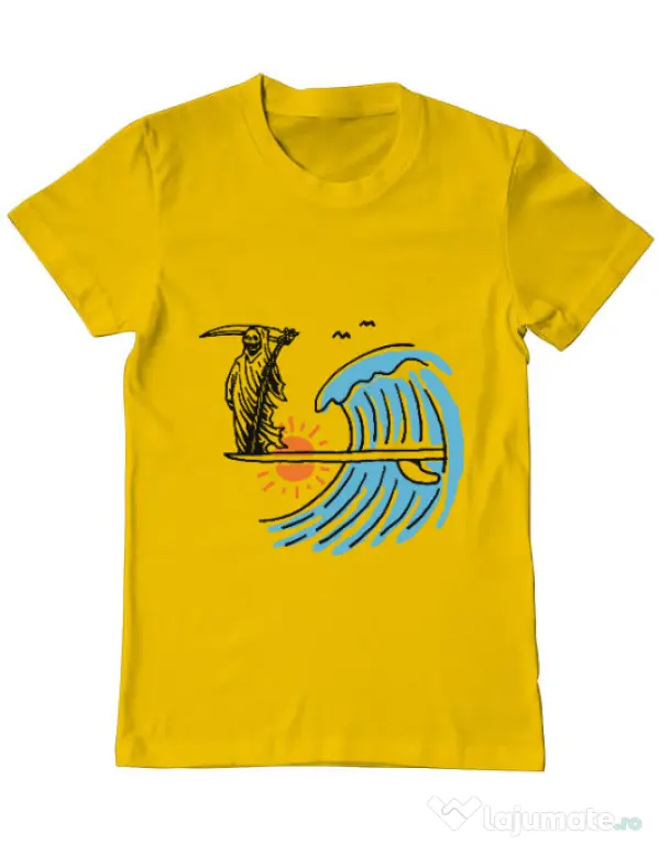 Tricou ADLER barbat Grim surfer Galben