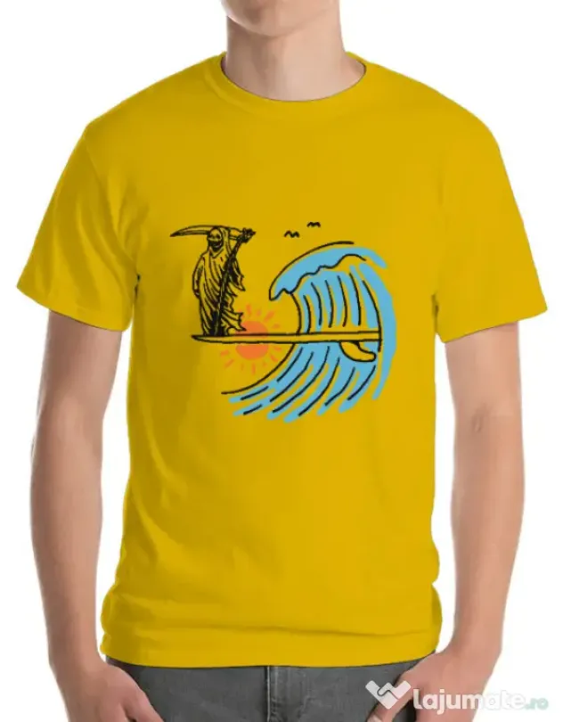 Tricou ADLER barbat Grim surfer Galben