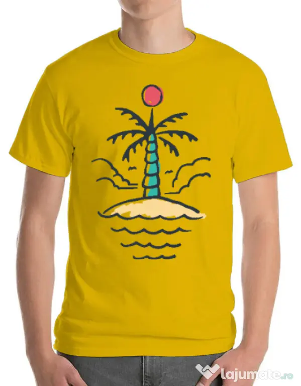 Tricou ADLER barbat Relax island Galben