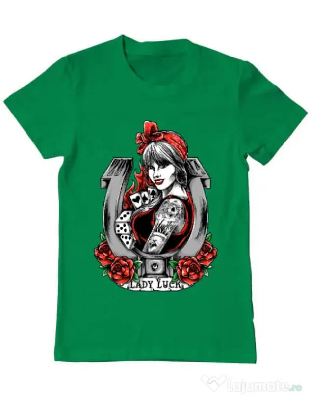 Tricou ADLER barbat Lady luck Verde mediu