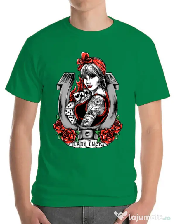 Tricou ADLER barbat Lady luck Verde mediu