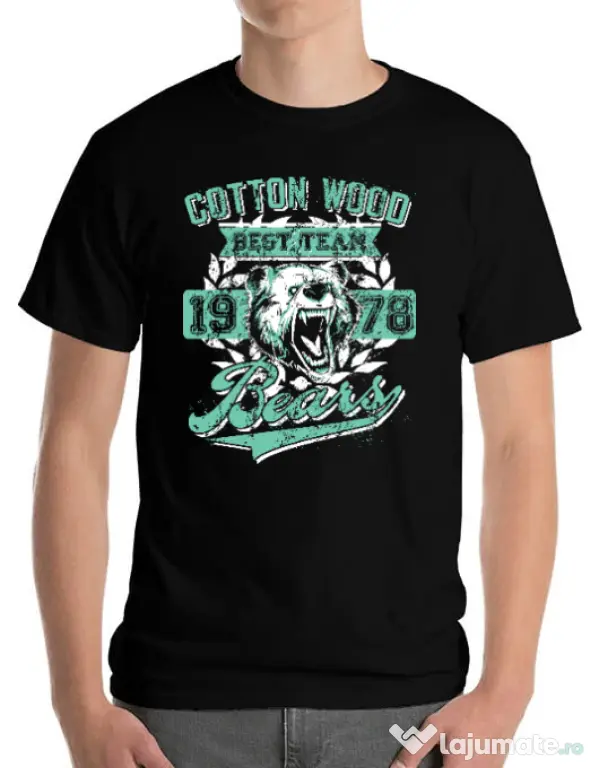 Tricou ADLER barbat Cotton wood Negru