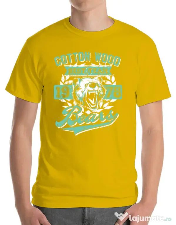 Tricou ADLER barbat Cotton wood Galben