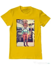 Tricou ADLER barbat Tiger head Galben