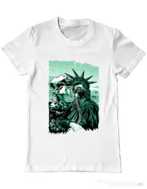 Tricou ADLER barbat Save the liberty Alb