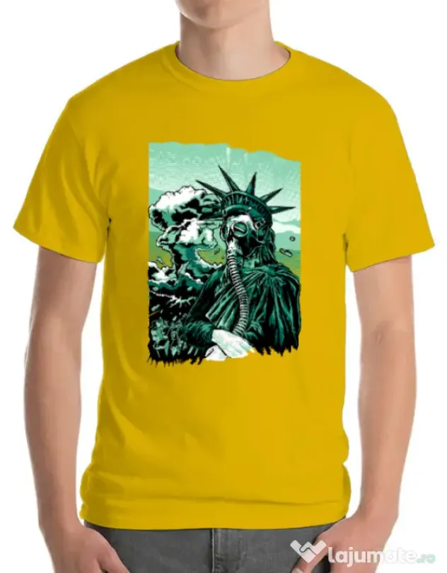 Tricou ADLER barbat Save the liberty Galben