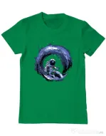 Tricou ADLER barbat Surfing in space Verde mediu