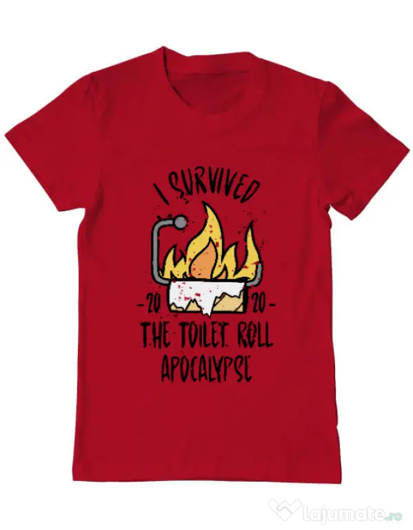 Tricou ADLER barbat Toilet roll apocalypse Rosu