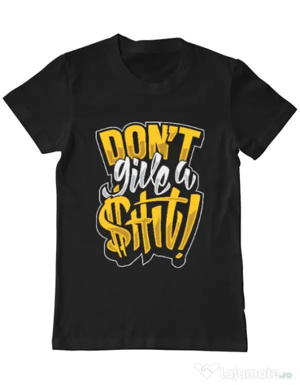 Tricou ADLER barbat Don't give a shit Negru