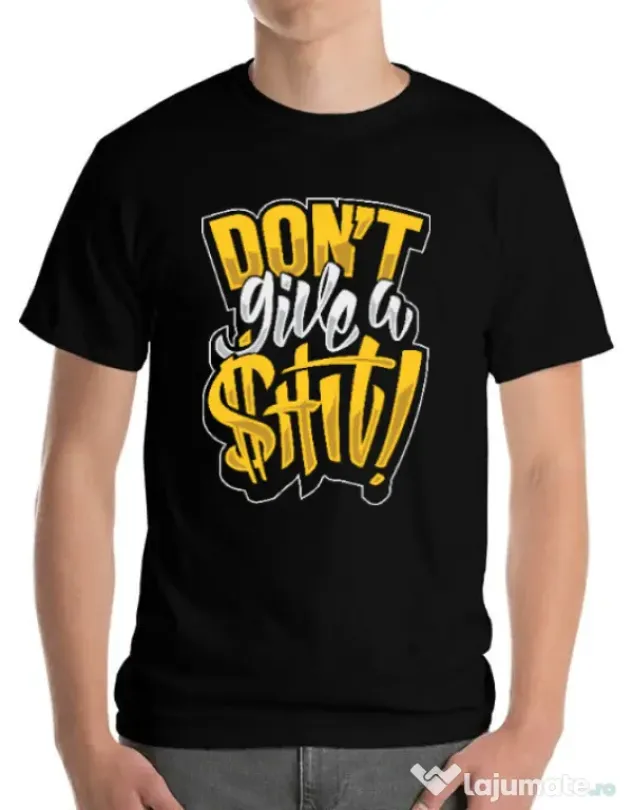 Tricou ADLER barbat Don't give a shit Negru